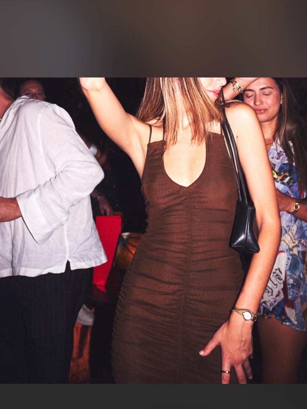 Brown Ruched Bodycon Dress - Women
